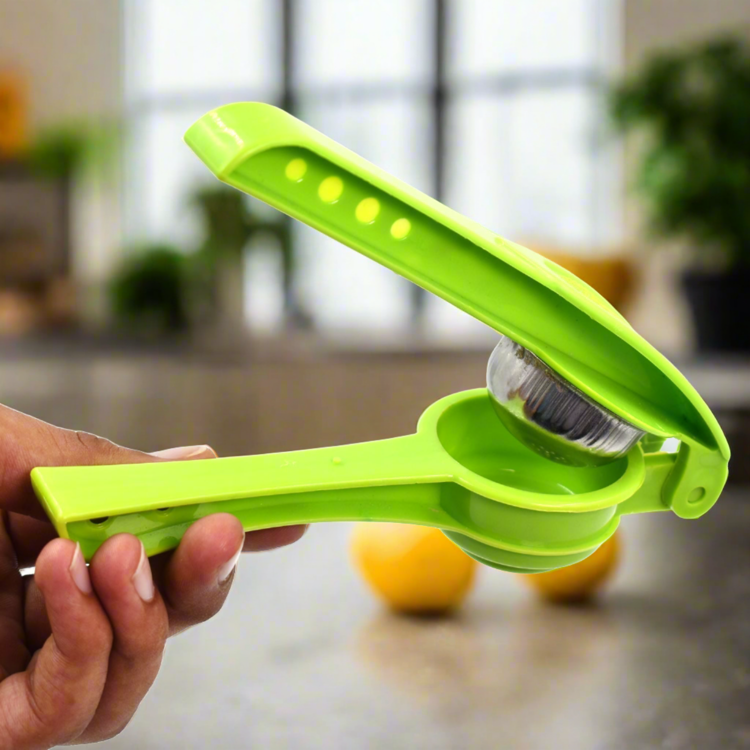 Dual-purpose lemon squeezer with opener function Dual-purpose lemon squeezer with opener function